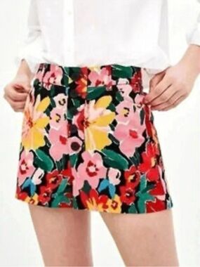 Zara Floral Print High-Waist Shorts